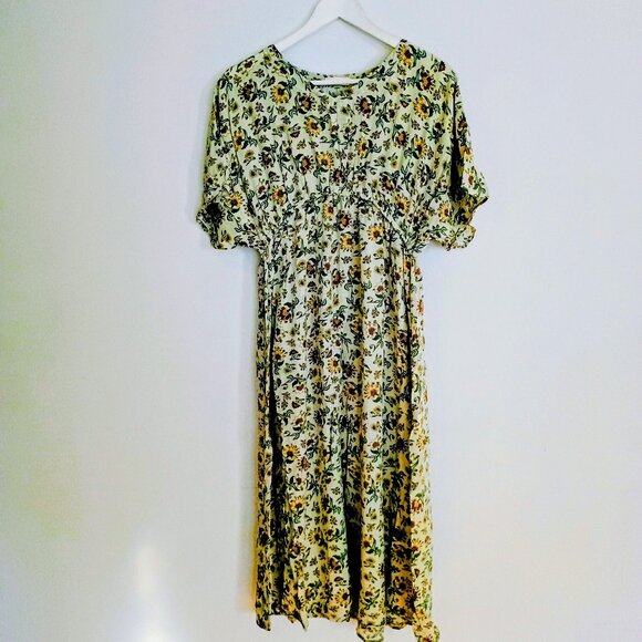 EARTH MUSIC ECOLOGY🌻Natural Label FLORAL PRINT LONG MAXI DRESS - Picture 1 of 6